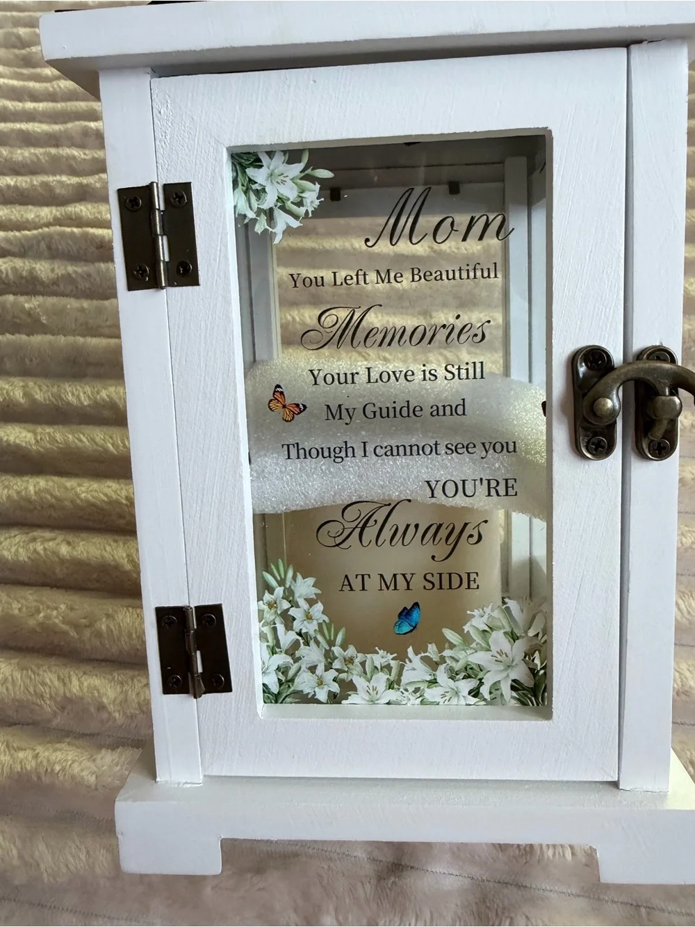Mom Memories White & Black Decorative Lantern